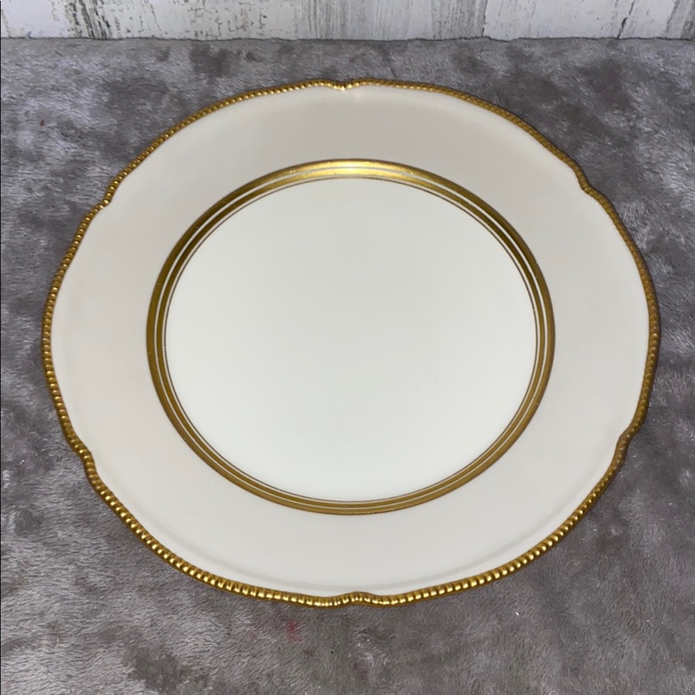 0509 Elegant Castleton China Gold Rimmed Dinner Plate